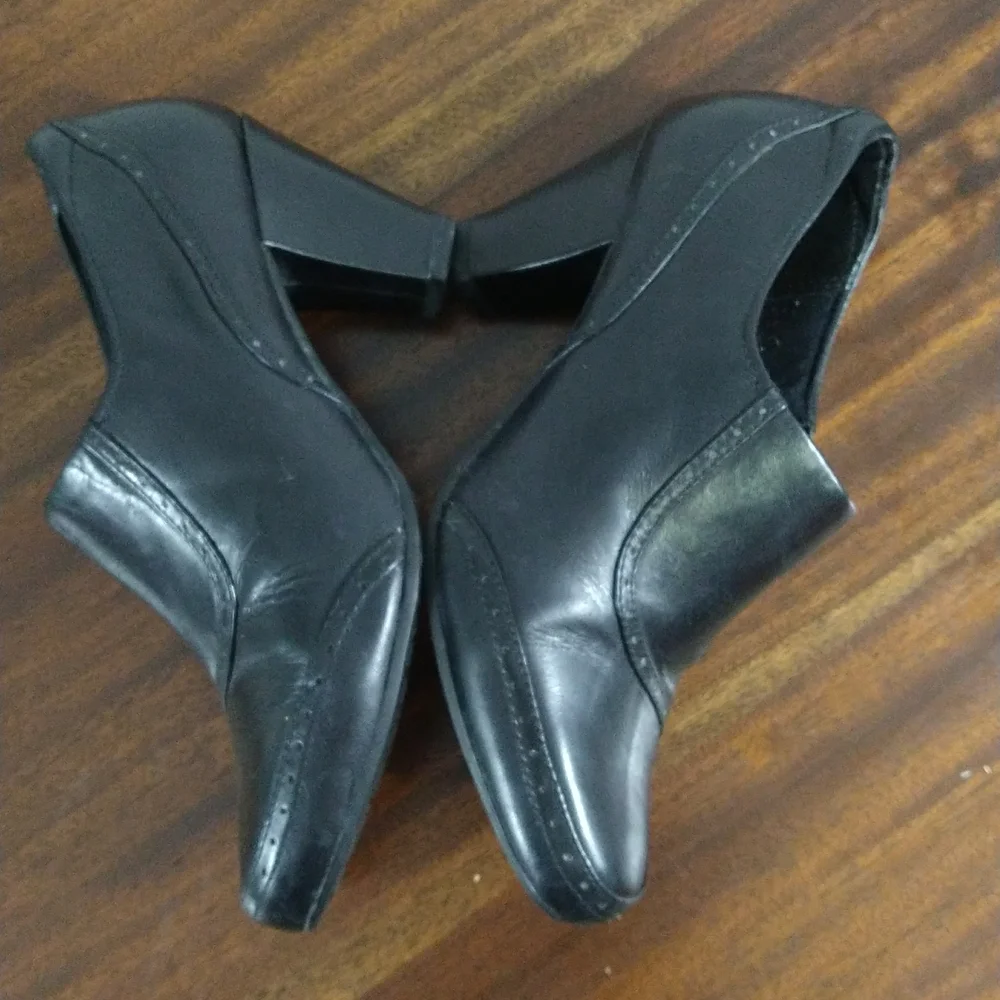Clarks Black Leather Ankle Boots